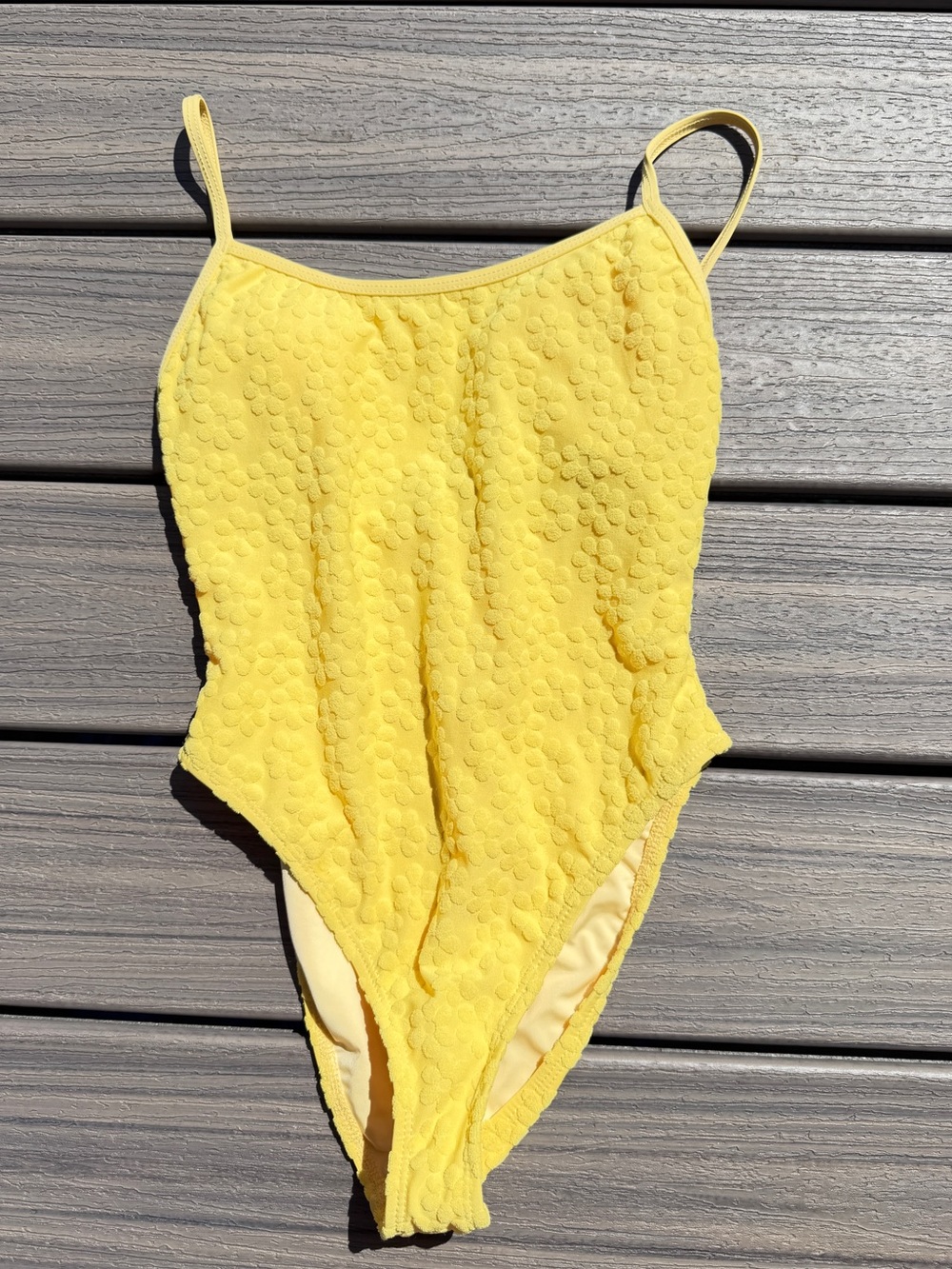 NWT Dippin' Daisy's Yellow Textured Floral One-Piece Swimsuit